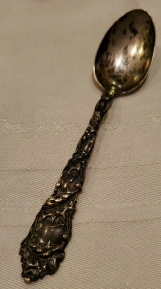 Antique Alvin Floral Series Holly Sterling Silver Spoon 5 5/8 " 21.  18g
