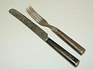 Antique Primitive Civil War Era Knife & Fork 1860 