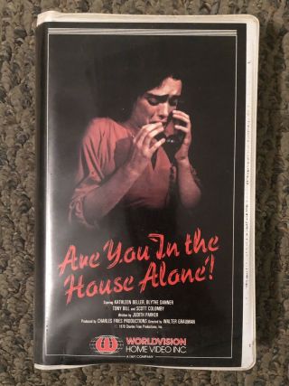 Are You In The House Alone Vhs Horror Worldvision Home Video Rare Clamshell Case