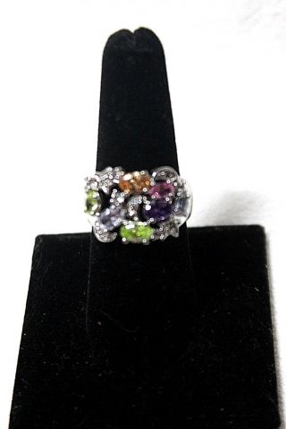 Kirks Folly Moon And Stars Multi Colored Ring Size 8 Rare