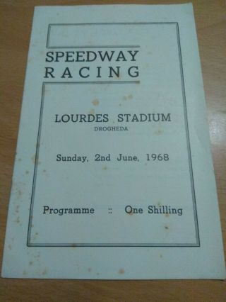 Rare Drogheda (ireland) Speedway Programme 2 - 6 - 68