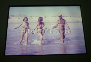 Vintage 35mm Slide Nude Trio Wading Diane Webber 1960 