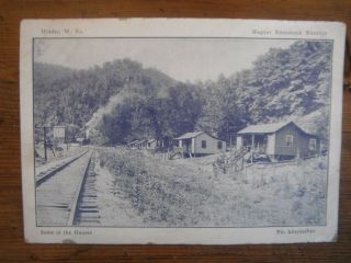 Rare Vintage Himler W.  Va.  Rail Road Some Of The Houses 1919 Post Mark