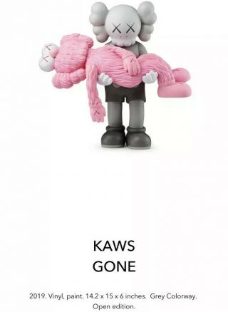 Kaws One Gone 2019 Vinyl Grey Pink Bff Open Edition - Confirmed Order