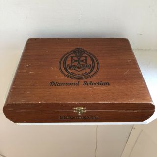 Vintage Diamond Selection Hugo Cassar Wooden Cigar Box 11 " X 8 " X 2.  5 "