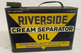 Rare Montgomery Wards Riverside Cream Separator Oil Can With Spout