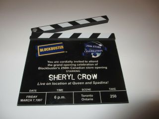 Sheryl Crow Clap Board Clapperboard 1997 Rare Blockbuster Video Promo Toronto