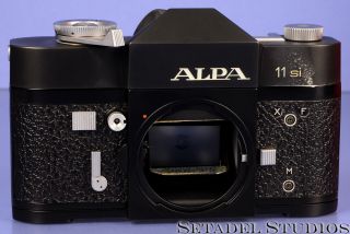 ALPA 11si BLACK FILM SLR CAMERA BODY,  MATCHING BOX,  RARE LATE - 50mm 1.  9 2