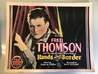 Antique Movie Poster.  “hands Across The Border.  1926.  11 X 14.  Fair Cond.