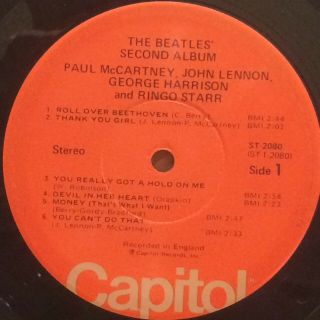THE BEATLES Second Album LP CAPITOL ST - 2080 rare orig orange label stereo NM 3