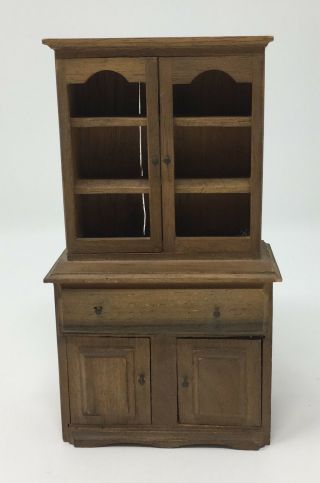 Vintage Shackman Dollhouse Miniature Wooden Hutch Bureau Cabinet Furniture