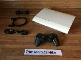 Sony Playstation 3 Ps3 Slim 500gb White Console Bundle Rare -