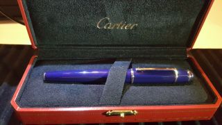 Cartier Diabolo " Rare " Blue Lacquer Rollerball