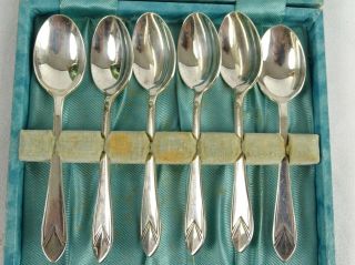 Antique Art Deco Silver Plated Tea Spoon Set Epns W Wright Ltd Jewellers