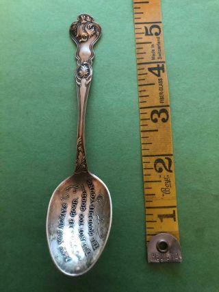 Antique Paye & Baker Sterling Silver Spoon.  925 " The Good Die Young " 17 Grams