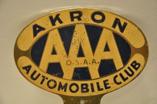 Very Rare Vintage 1940s License Plate Topper AAA Automobile Club Akron OH OSAA 2