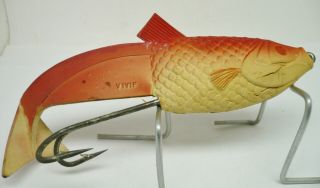 Vintage Fishing Lure,  Made In France Large 5 3/4 " Vivif Shad/minnow,  X - Tra Hook