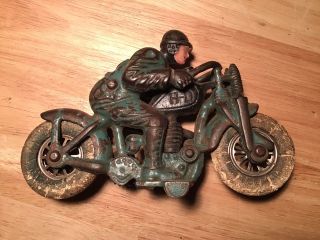 Rare Vintage Hubley Cast Iron Hill Climber Motorcycle Harley - Davidson 1930 Toy