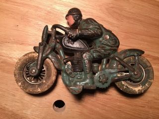 RARE VINTAGE HUBLEY CAST IRON HILL CLIMBER MOTORCYCLE HARLEY - DAVIDSON 1930 Toy 2