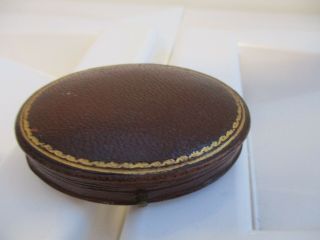 An Antique Vintage Gilt Tooled Leather Brooch Presentation Box - Diamond Merchants