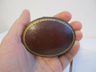 An Antique Vintage Gilt Tooled Leather Brooch Presentation Box - Diamond Merchants 3