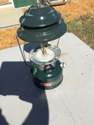 Vintage Coleman Lantern Green Without Globe Double Mantle