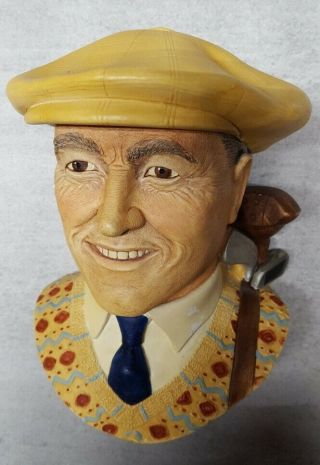 Antique Collectors Bossons Head Wall Art Plaque Chalkware England Golfer