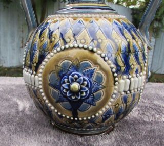 Antique 19thC Doulton Lambeth Stoneware Vase - Circa 1880 - Signed Alice Hall 2