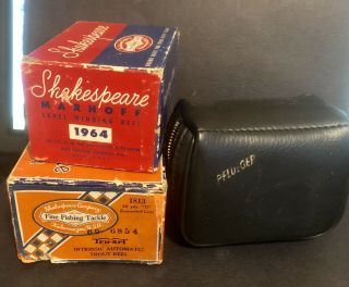 Shakespeare South Bend & Pflueger Vintage Bait Casting Reel Boxes & Leather Case