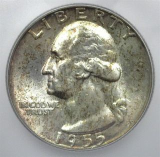 1955 Washington Silver 25 Cents Icg Ms67 Rare This