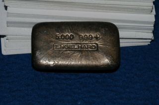 Vintage Rare 5 oz 999,  ENGELHARD Poured Mid Hallmark Elongated Loaf Bar 100 made 2