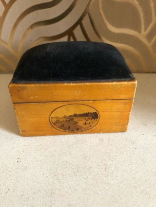 Lovely Antique Mauchlin Ware Pincushion Box - The Sands Southport