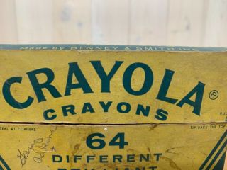 Rare Vintage Crayola Crayons 64 Ct Box No 64 Binney & Smith FLESH 1958 First Box 2