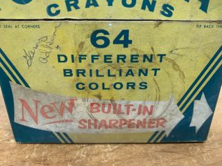 Rare Vintage Crayola Crayons 64 Ct Box No 64 Binney & Smith FLESH 1958 First Box 3
