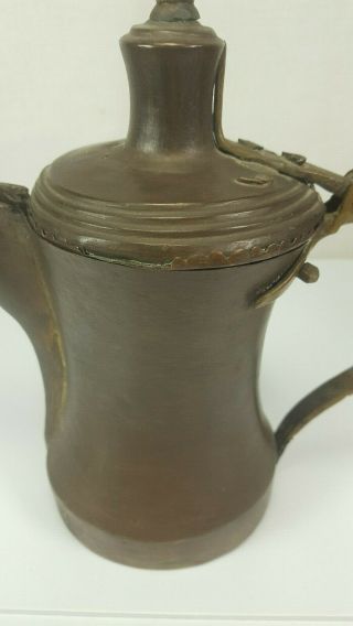ANTIQUE HAND CRAFTED BRASS TURKISH DALLAH COFFEE POT 2