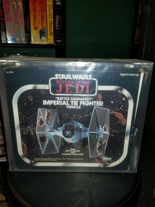Vintage Kenner Star Wars 1983 Rotj Battle - Imperial Tie Fighter Afa Q - 80