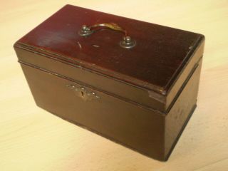Stunning Antique Wooden Box With Brass Handle,  Ideal Jewellery Box ?