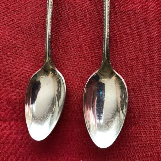 Two Antique Iced Tea Spoons,  marked Cavalier Silver Plate,  7.  5 in 3