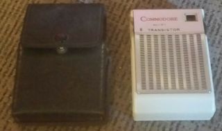 Commodore Hi Fi 6 Transistor Radio W Leather Case Antique Vintage 1960 