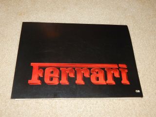 Very Rare 1984 Ferrari Testarossa Gto Mondial Sales Brochure Press Kit 325/84