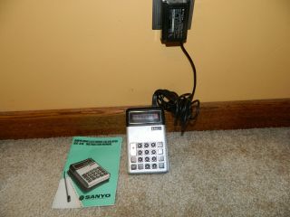 Rare Vtg 1971 Sanyo Icc - 810 Mini Electronic Calculator & Power Cord