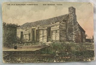Antique Postcard The Old Burleson Homestead San Marcos Texas