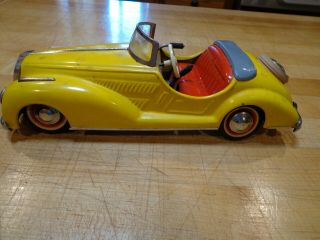Very Rare Tin Wind - Up Car W/adjustable Controls Made In U.  S.  Zone Germany