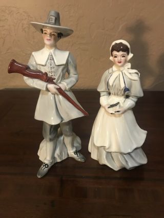 Rare Florence Ceramics Figurines: John & Priscilla Alden.