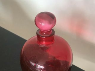 ANTIQUE VICTORIAN RED GLASS SCENT PERFUME BOTTLE @ 1890 2
