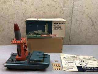 Vintage 1961 Sears Moon Mobile Rocket Launcher Metal Toy Japan Rare Tin Space