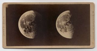 John P.  Soule: The Moon Very Rare 1860s Stereoview Lunar Sv Stereo Card