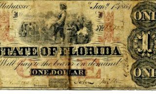 $1 " Rare " (state Of Florida) $1 1800 