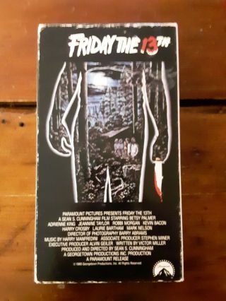 Friday The 13th Vhs Paramount Gateway Part 1 Horror Slasher Rare Oop Cult Jason