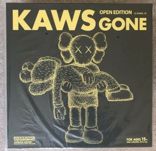 Kaws GONE Companion BFF Black Vinyl Figure | & Plastic Wrap 2